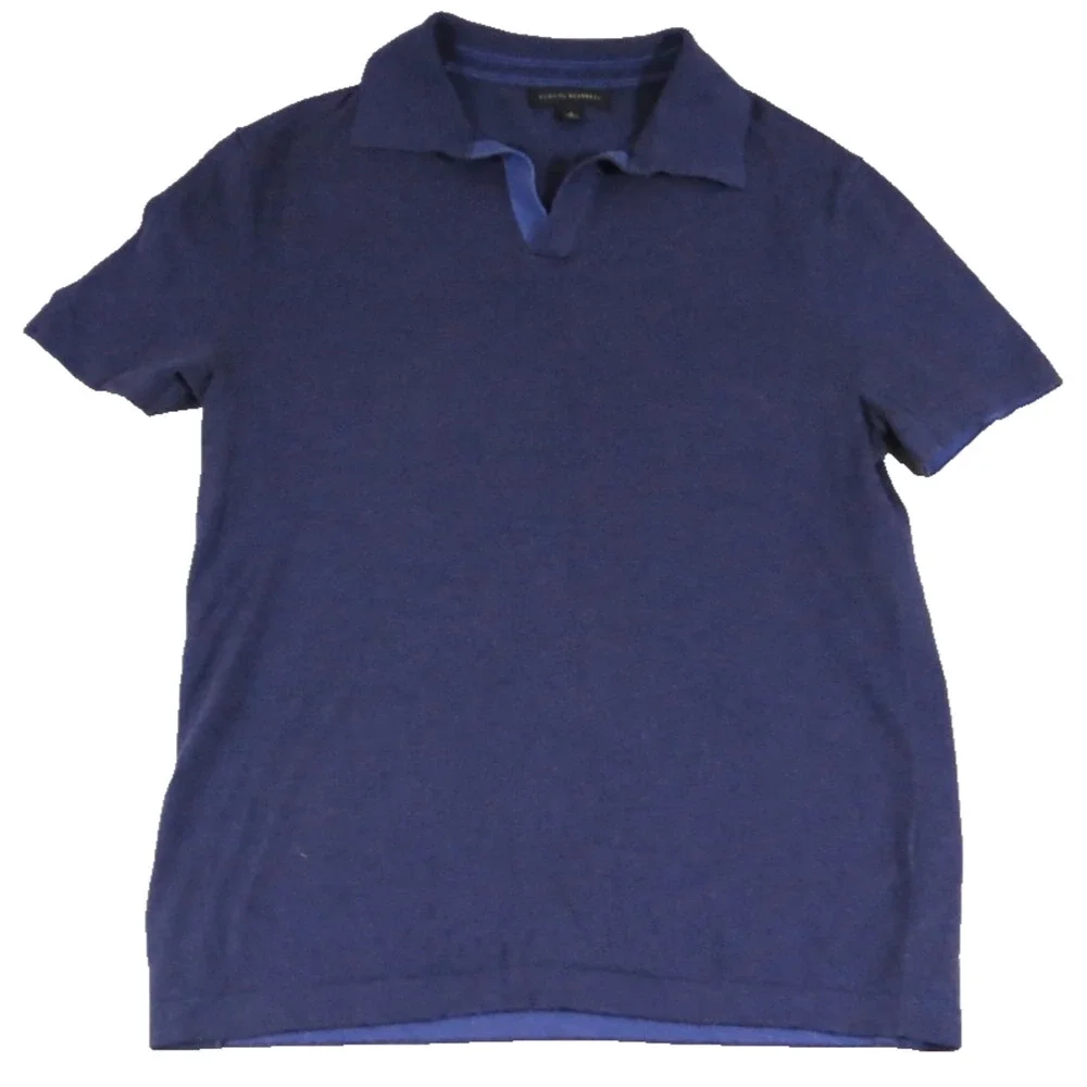 Banana Republic Silk Cashmere Polo Sweater Mens S Blue Short Sleeve Luxury Knit‎